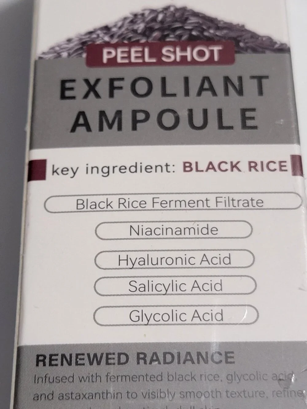 200+ Peeling Shot Exfoliant Ampoule Black Rice NIB